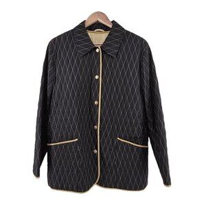 Schneiders Salzburg Suede Trimmed Quilted Button Up Coat Large